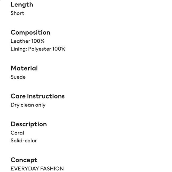 H&M suede coral skirt. Size 4 . New. - Picture 4 of 7